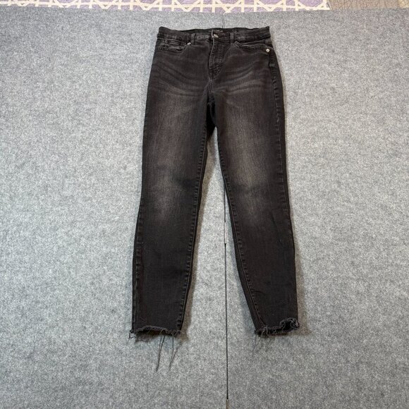 Lucky Brand Ankle Jeans Women's 8 X 29 Gray Denim Stretch Mid Rise Frayed Hem - Picture 1 of 8